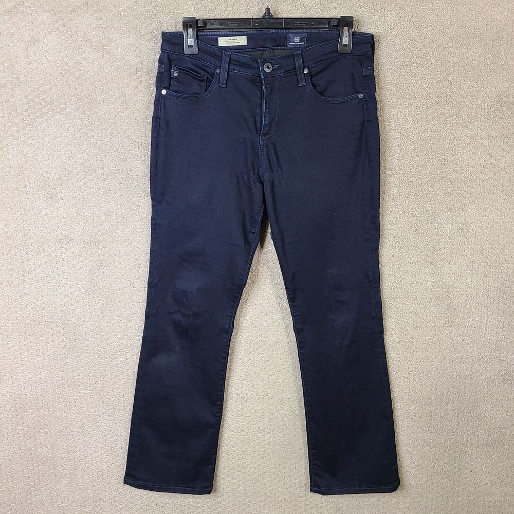 AG Adriano Goldschmied Jeans Womens 28 Blue Stacy Mid Rise Straight Dark Wash